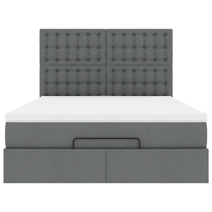 vidaXL Struttura Letto Pouf con Materasso 140x190 cm in Tessuto