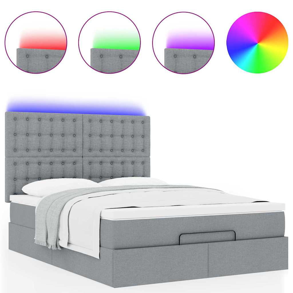 Struttura Letto Pouf con Materasso 140x200 cm in Tessuto 3314176