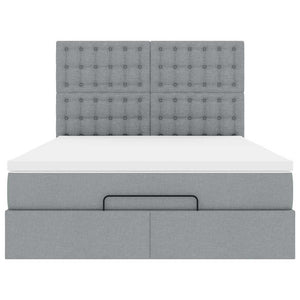 Struttura Letto Pouf con Materasso 140x200 cm in Tessuto