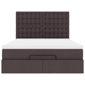 vidaXL Struttura Letto Pouf con Materasso 140x200 cm in Tessuto