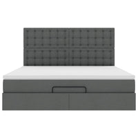 vidaXL Struttura Letto Pouf con Materasso 160x200 cm in Tessuto