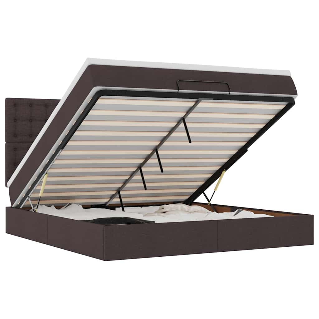 vidaXL Struttura Letto Pouf con Materasso 160x200 cm in Tessuto