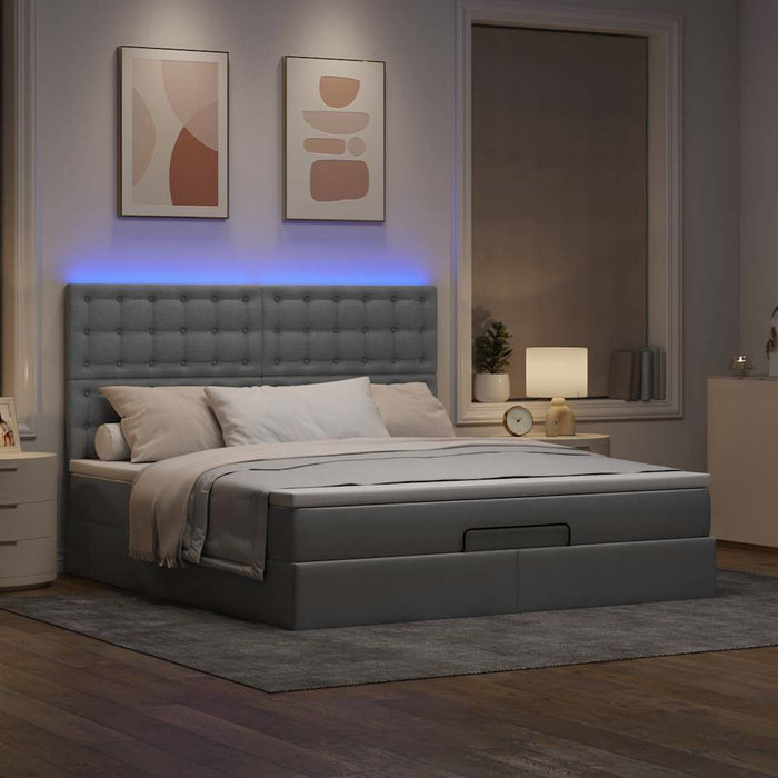 vidaXL Struttura Letto Pouf con Materasso 180x200 cm in Tessuto