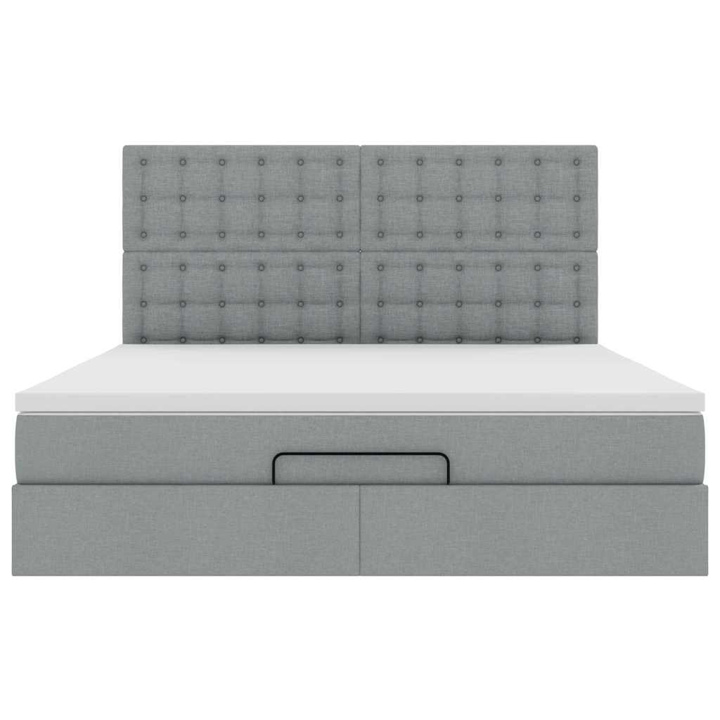 Struttura Letto Pouf con Materasso 180x200 cm in Tessuto 3314190