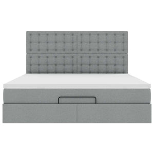 Struttura Letto Pouf con Materasso 180x200 cm in Tessuto 3314190