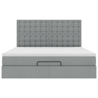 vidaXL Struttura Letto Pouf con Materasso 180x200 cm in Tessuto