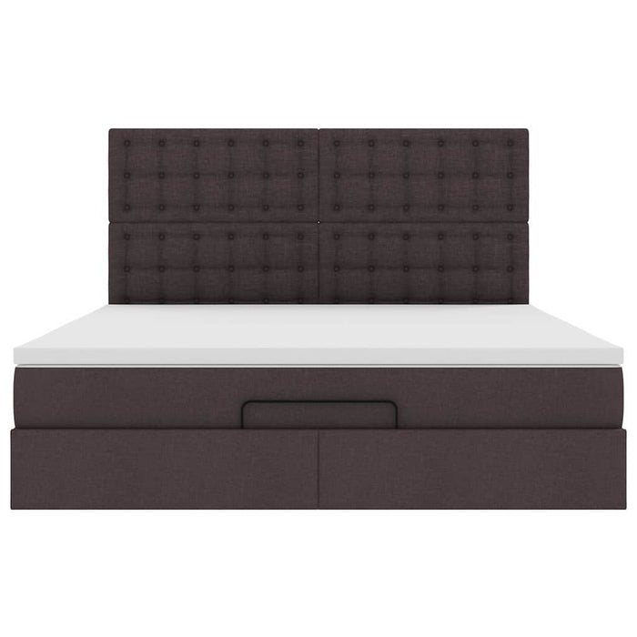 vidaXL Struttura Letto Pouf con Materasso 180x200 cm in Tessuto