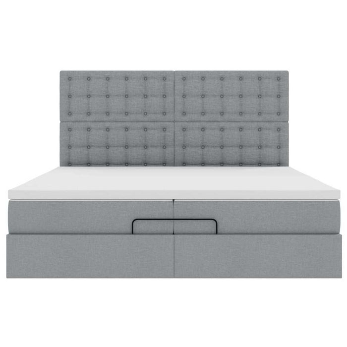 Struttura Letto Pouf con Materassi 200x200 cm in Tessuto 3314197