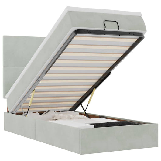 Struttura Letto Pouf con Materassi 100x200 cm Velluto 3314228