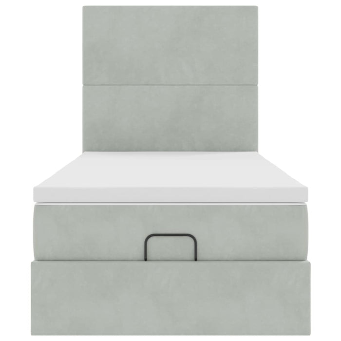 Struttura Letto Pouf con Materassi 100x200 cm Velluto 3314228