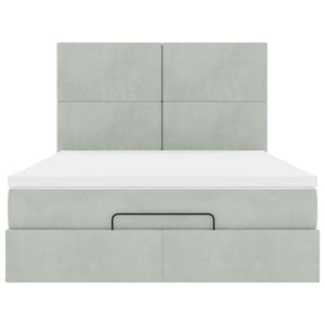 Struttura Letto Pouf con Materassi 140x190 cm Velluto