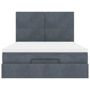 Struttura Letto Pouf con Materassi 140x190 cm Velluto 3314247