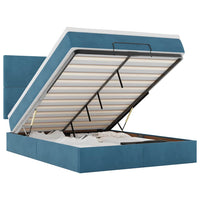 Struttura Letto Pouf con Materassi 140x190 cm in Velluto 3314250