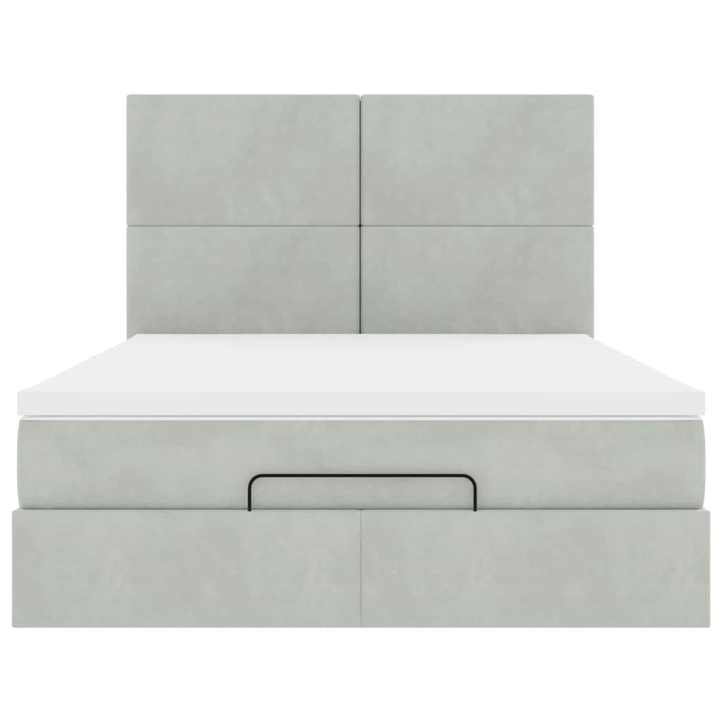 Struttura Letto Pouf con Materassi 140x200 cm in Velluto