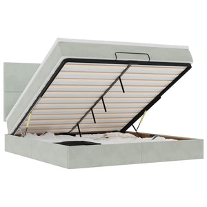 Struttura Letto Pouf con Materassi 160x200 cm in Velluto 3314258