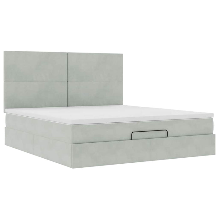 Struttura Letto Pouf con Materassi 160x200 cm in Velluto 3314258