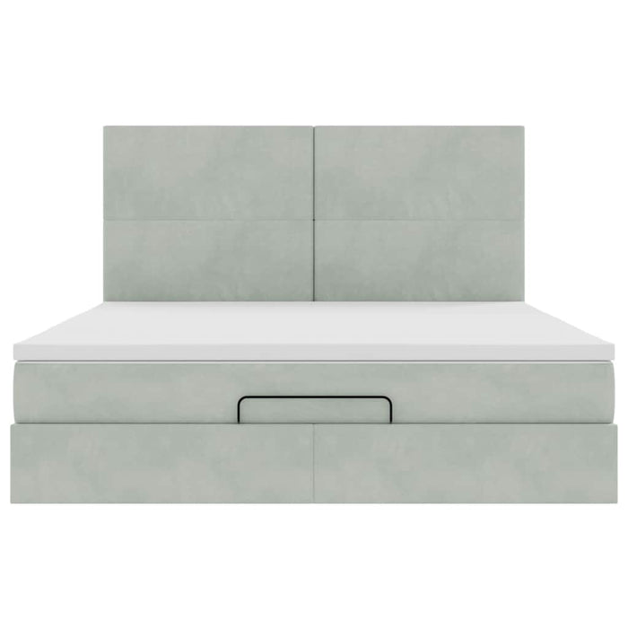 Struttura Letto Pouf con Materassi 160x200 cm in Velluto 3314258