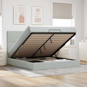 Struttura Letto Pouf con Materassi 160x200 cm in Velluto 3314258