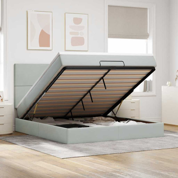 Struttura Letto Pouf con Materassi 160x200 cm in Velluto 3314258