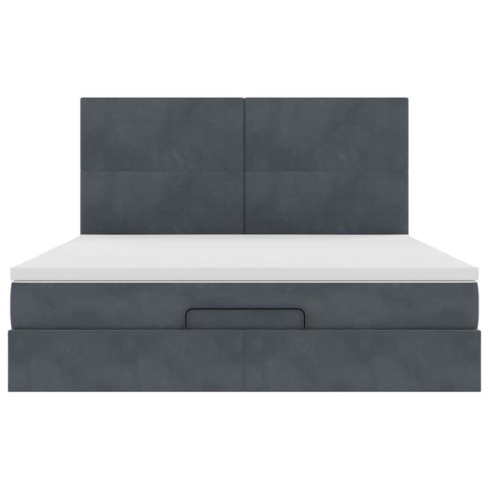 Struttura Letto Pouf con Materassi 160x200 cm in Velluto