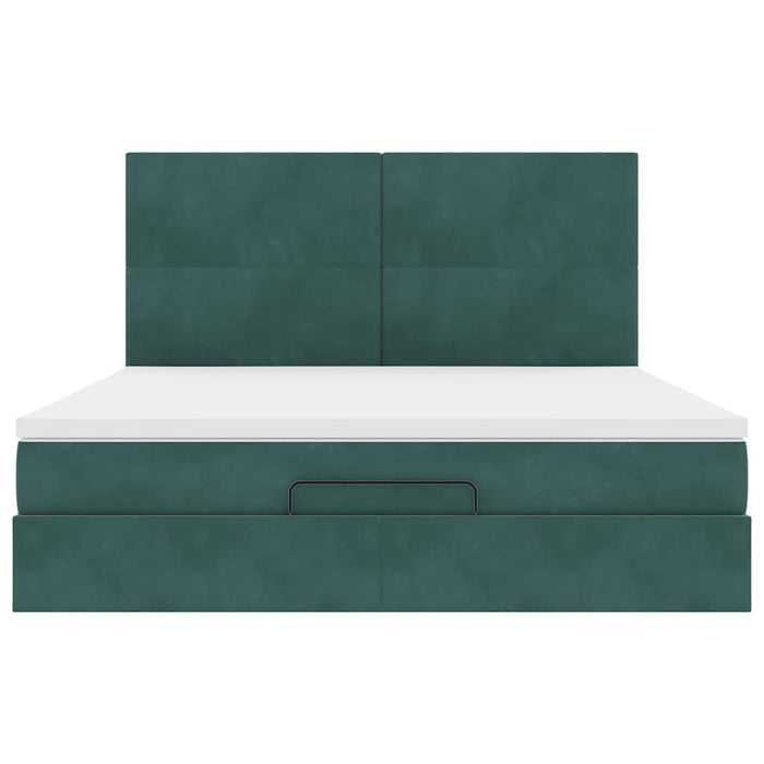 vidaXL Struttura Letto Pouf con Materassi 160x200 cm Velluto