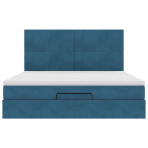 vidaXL Struttura Letto Pouf con Materassi 160x200 cm Velluto