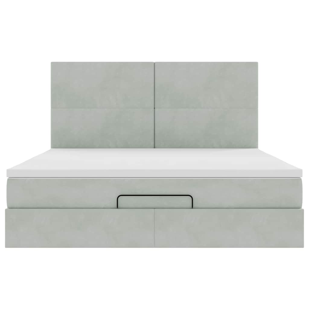 Struttura Letto Pouf con Materassi 180x200 cm Velluto 3314264