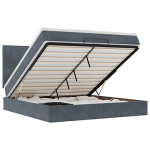 Struttura Letto Pouf con Materassi 180x200 cm Velluto 3314265