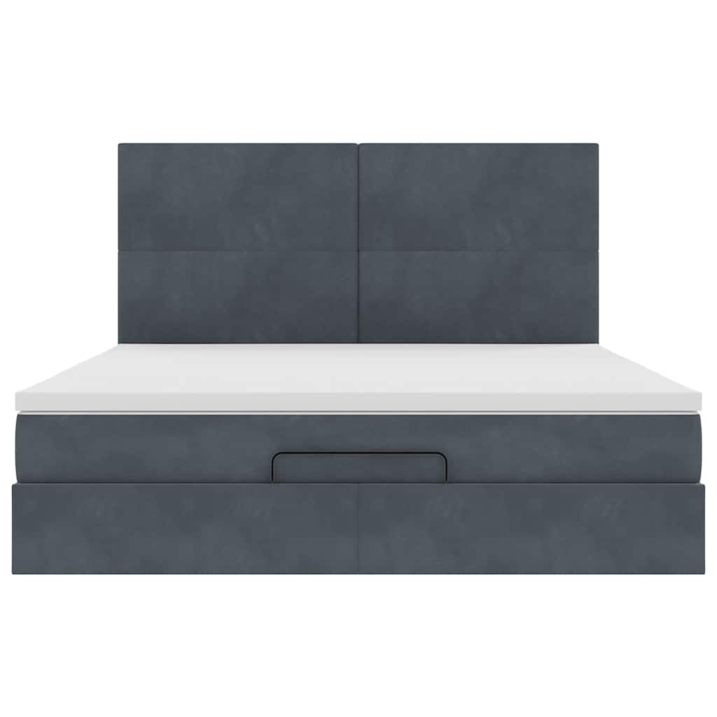 Struttura Letto Pouf con Materassi 180x200 cm Velluto