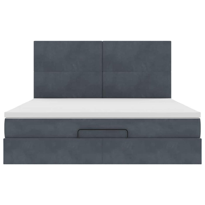 Struttura Letto Pouf con Materassi 180x200 cm Velluto