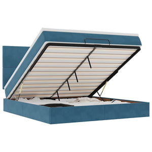 vidaXL Struttura Letto Pouf con Materassi 180x200 cm Velluto