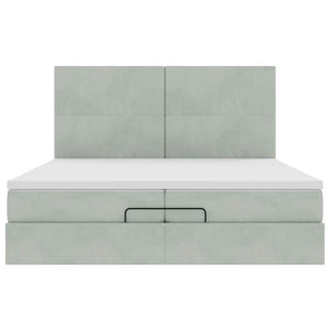 Struttura Letto Pouf con Materassi 200x200 cm Velluto