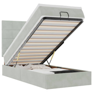 Struttura Letto Pouf con Materassi 90x200 cm in Velluto 3314294