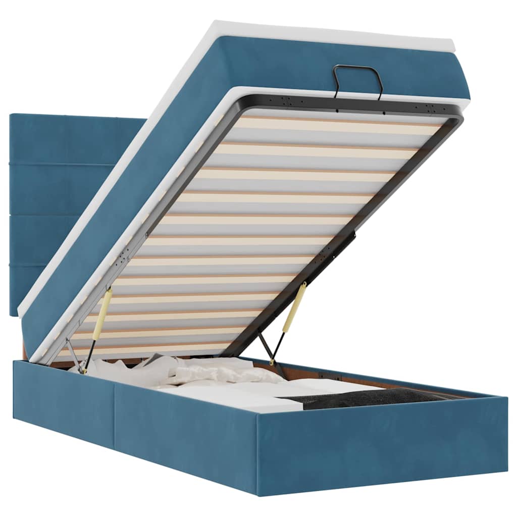 Struttura Letto Pouf con Materassi 100x200 cm Velluto 3314304