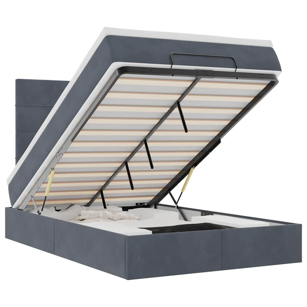 vidaXL Struttura Letto Pouf con Materassi 120x200 cm Velluto