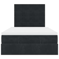 Struttura Letto Pouf con Materassi Nero 120x200 cm Velluto 3314314