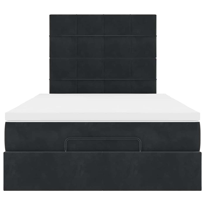 Struttura Letto Pouf con Materassi Nero 120x200 cm Velluto 3314314