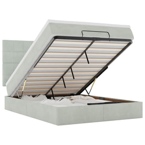 vidaXL Struttura Letto Pouf con Materassi 140x190 cm Velluto