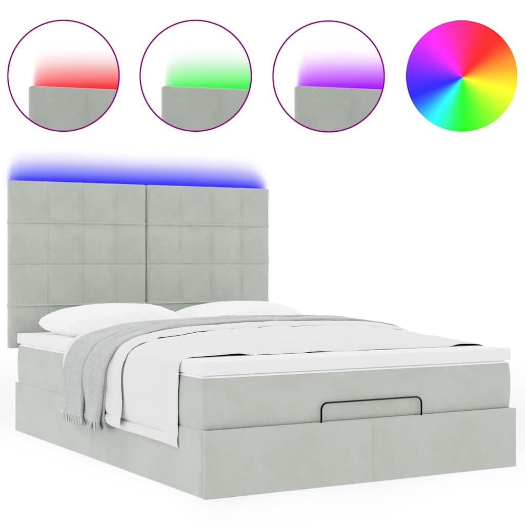 vidaXL Struttura Letto Pouf con Materassi 140x190 cm Velluto