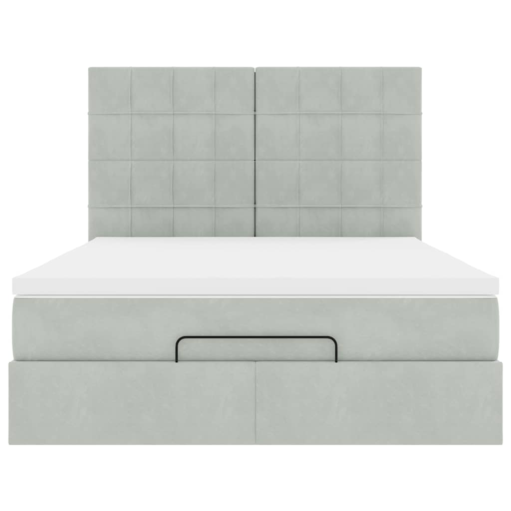 vidaXL Struttura Letto Pouf con Materassi 140x190 cm Velluto