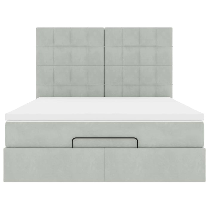 vidaXL Struttura Letto Pouf con Materassi 140x190 cm Velluto
