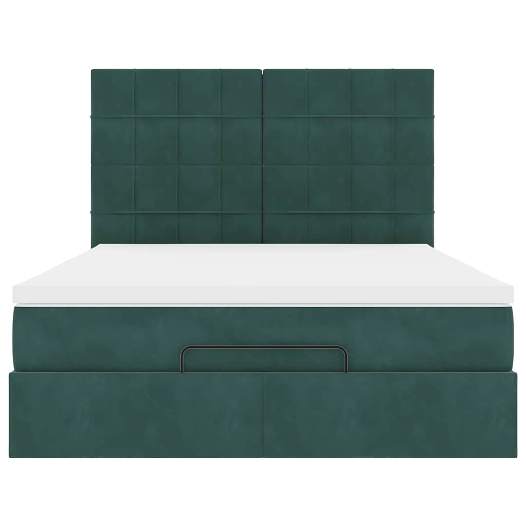 Struttura Letto Pouf con Materassi 140x190 cm in Velluto