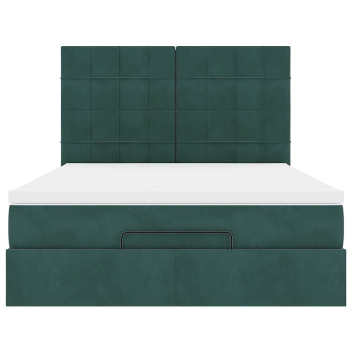 Struttura Letto Pouf con Materassi 140x190 cm in Velluto