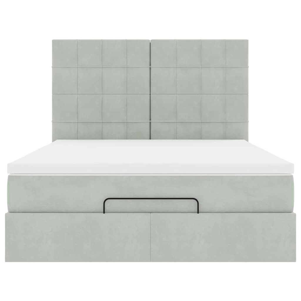 vidaXL Struttura Letto Pouf con Materassi 140x200 cm in Velluto