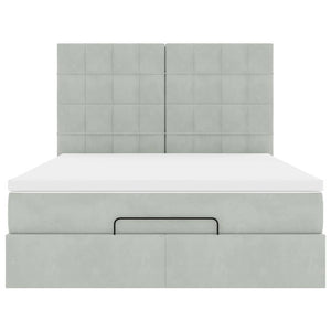 vidaXL Struttura Letto Pouf con Materassi 140x200 cm in Velluto
