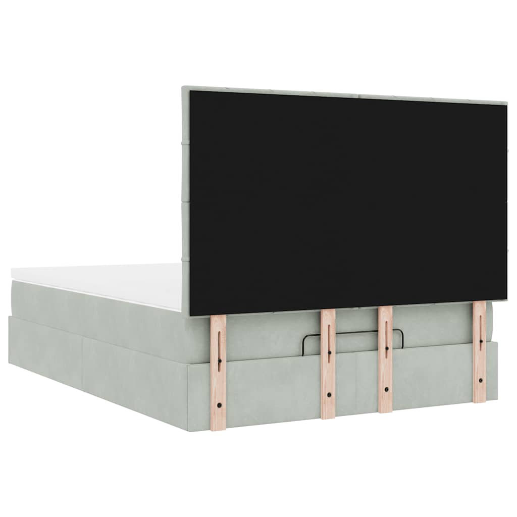 vidaXL Struttura Letto Pouf con Materassi 140x200 cm in Velluto