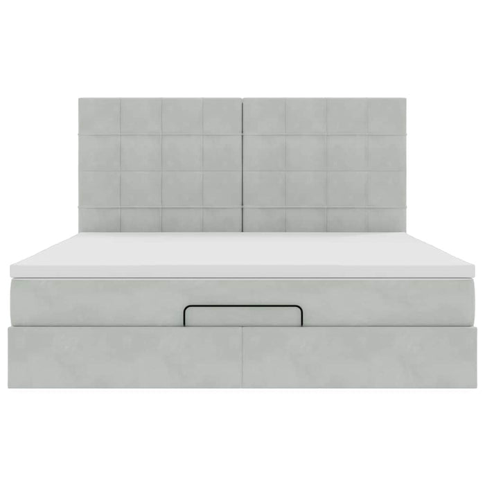 vidaXL Struttura Letto Pouf con Materassi 160x200 cm in Velluto
