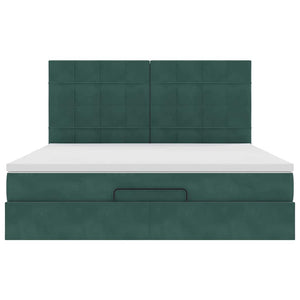 vidaXL Struttura Letto Pouf con Materassi 180x200 cm Velluto