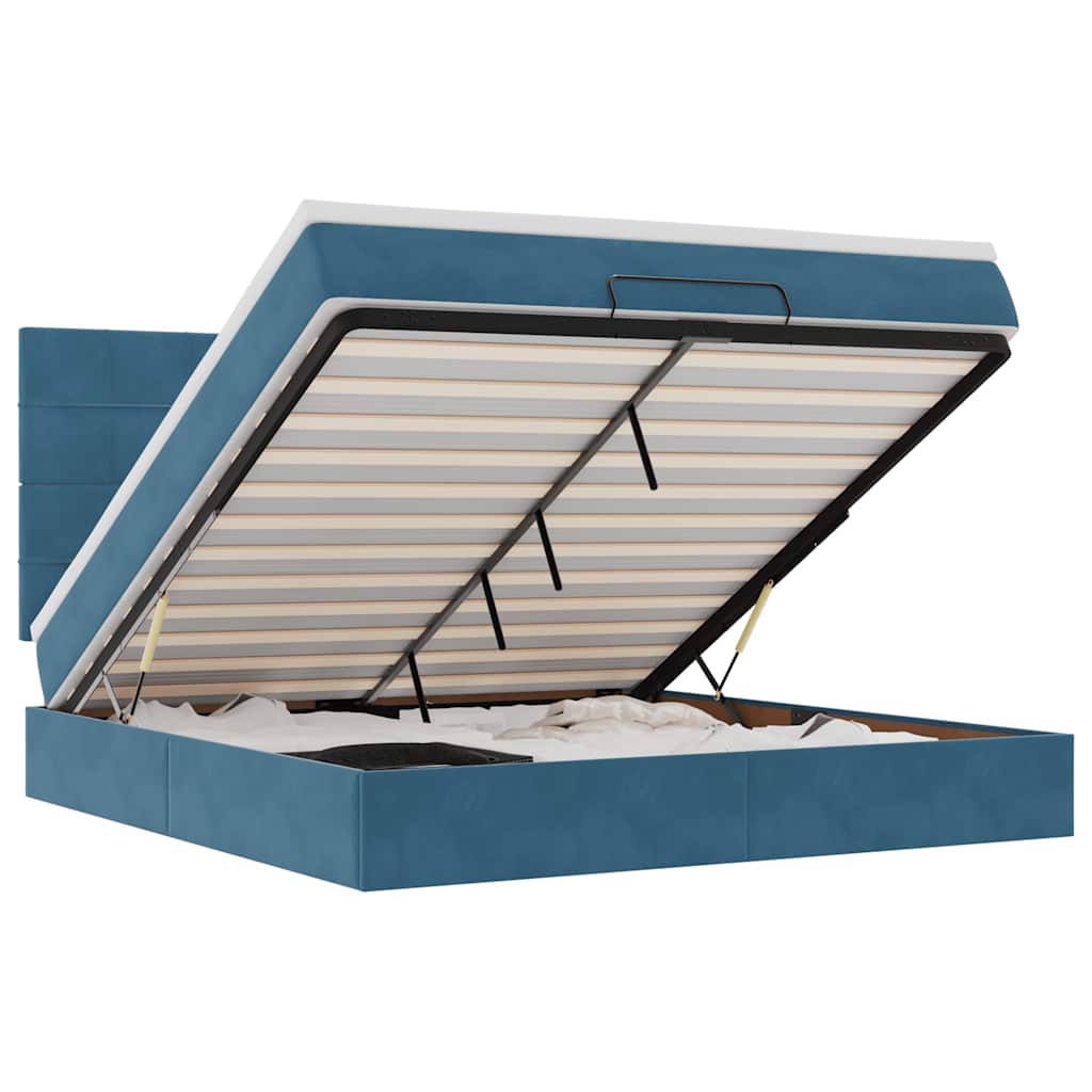 Struttura Letto Pouf con Materassi 180x200 cm Velluto 3314340