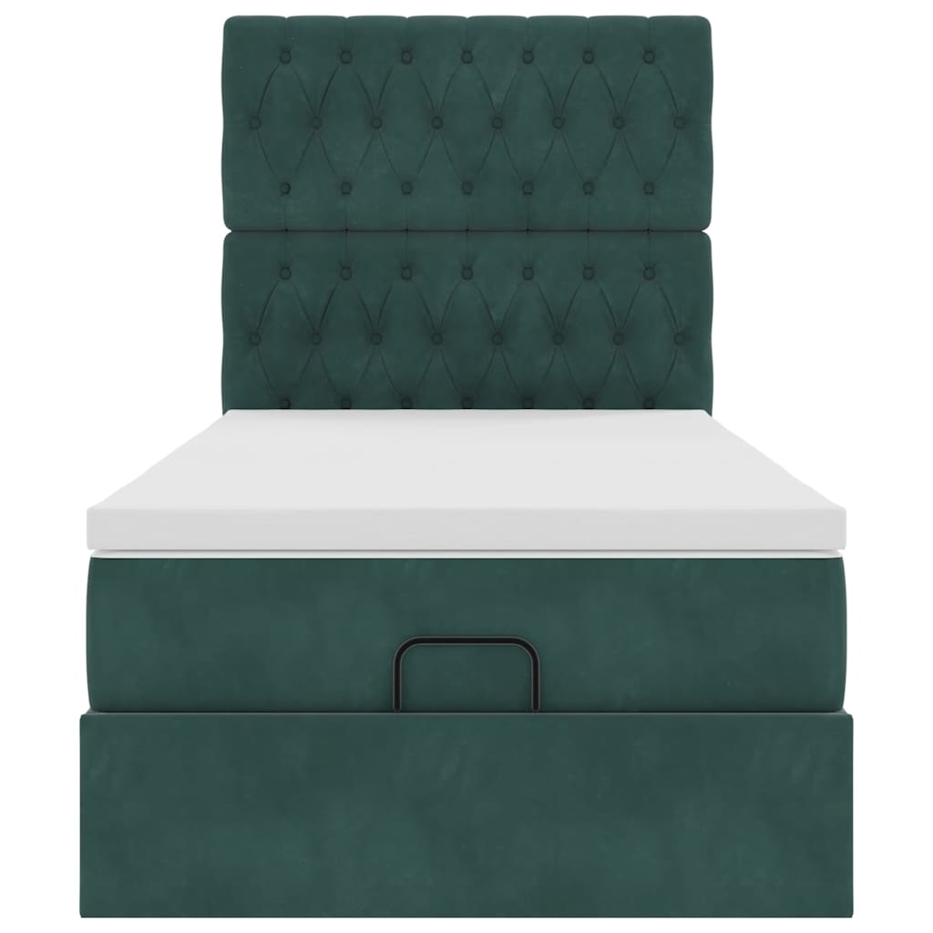 Struttura Letto Pouf con Materassi 80x200 cm Velluto